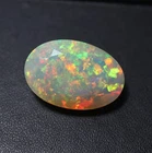 11.4Cts Natural AAAA Ethiopian Opal Multi Fire Faceted Oval Gemstone 21.9x14.8MM