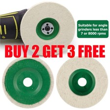 UK Wool Felt Polishing Buffing Wheel Mop Pad For Angle Grinder Rotary Tool 4"