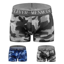 Men Underwear Male Panties Sexy Soft Solid Color Blue Breathable Classic