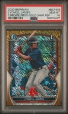 lyonell James 2023 Chrome Pros-Gold Shimmer PSA 10