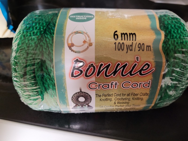 New Vintage Bonnie Macrame Braid 6mm 100 Yard (91 Meters) Craft Cord Kelly Green