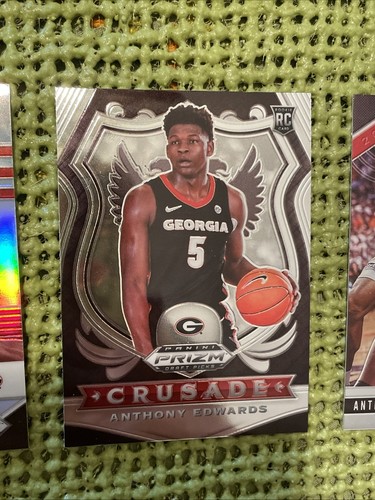 Lote de 3 tarjetas de novato Anthony Edwards Panini Prizm/Cruzada Timberwolves - Imagen 3 de 5