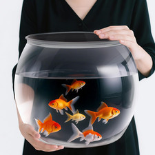 7 Gallon Plastic Fish Tank Large Bowl Shatterproof with Crystal Clear Clarity fo