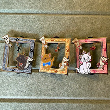 Disney The Aristocats Marie Toulouse Berlioz Music Note Frame Dangle Pins Bundle