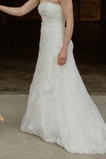 Pronovias size 10 wedding dress mermaid strapless corset back with sequin detail