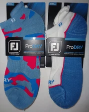 1 Pair of FOOTJOY PRODRY ROLL TAB FASHION Socks, WHITE/BLUE OR BLUE CAMO