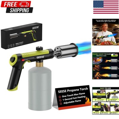 Powerful Propane Torch Gun with Adjustable Flame, Kitchen Blow Torch for Cooking