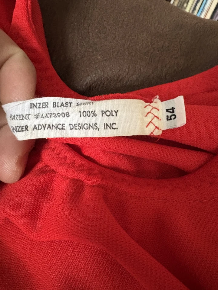 Inzer Advance Designs Blast Shirt Size 54 Red Bench Press Patent # 4473908 - Image 3 of 4