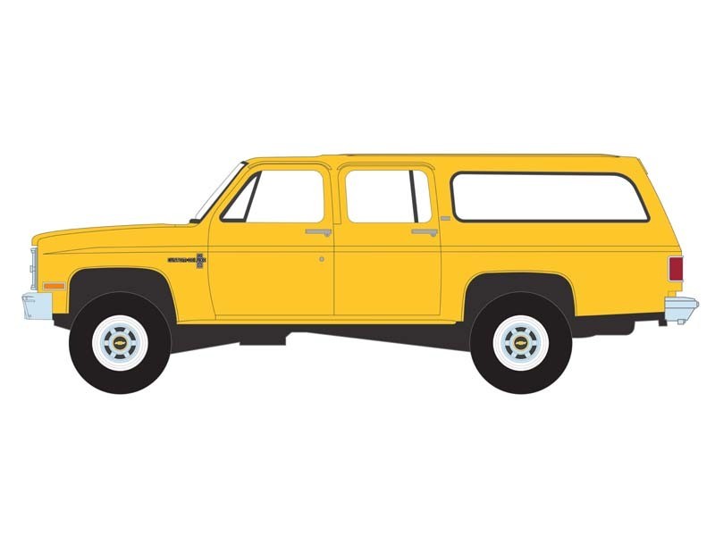 1987 Chevrolet Suburban K20 Custom Deluxe Yellow 1:64 Model - Greenlight 35280D