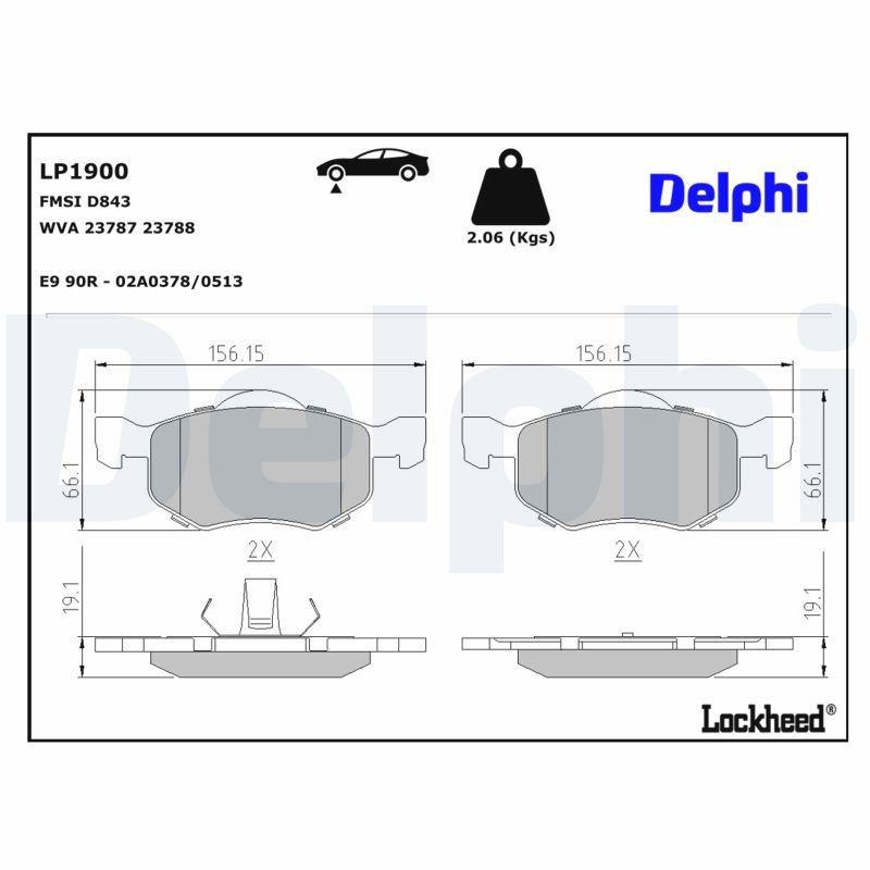 Delphi Bremsbelagsatz, Scheibenbremse Lp1900 Für Ford Mazda - Bild 7