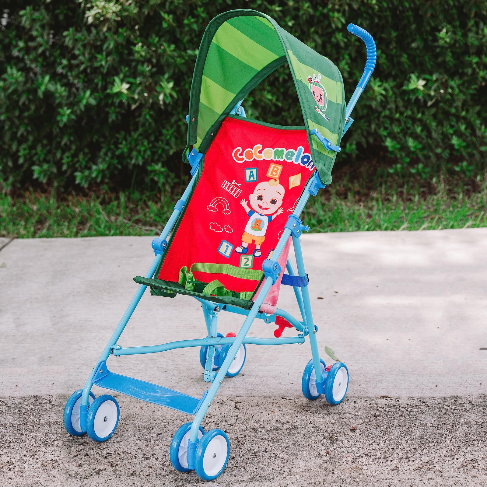 Cocomelon Umbrella Stroller with Canopy, Lightweight and Compact for Travel,...