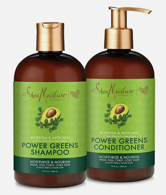 Shea Moisture Power Grüngemüse Shampoo und Haarkur Moringa Avocado 384ml/369ml