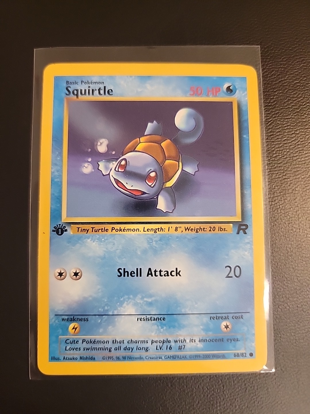Pokemon Squirtle 1st Edition Card 68/82 LP/NM Non-Holo