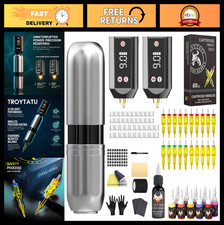 Rotary Tattoo Gun Kit for Beginners - Dual 1200mAh Batteries, Ergonomic Design,
