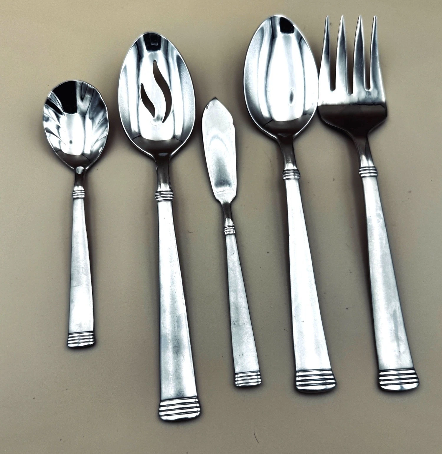 Wallace NAPOLI FROST Hostess Set Serving Spoons Meat Fork Sugar 5 Pieces