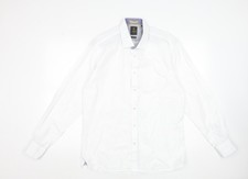 House of Cavani Men  s White 16 Regular Fit Cotton Dress Shirt