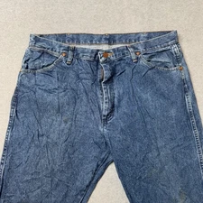 Wrangler Jeans Mens 38x30 Blue Denim Faded Western Rodeo Cowboy Cut 13MWZ Adult