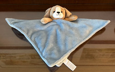 Carters Brown Puppy Dog Lovey Plush Baby Blue Soft Security Blanket