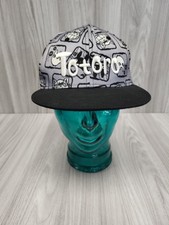Studio Gibli Totoro Snapback Peaked Cap Grey Black Embroidered One Size. PP