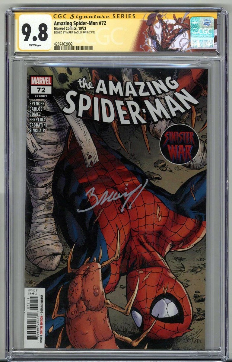 THE AMAZING SPIDER MAN #72 CGC 9.8 SS SIGNED MARK BAGLEY FIRST