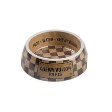 Haute Diggity Dog Checker Chewy Vuitton Bowl – SMALL Pet Food & Water Dish