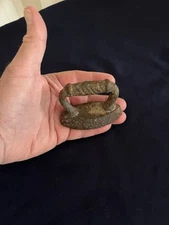 Antique Miniature Cast Iron Swirl Handle Salesman Sample 3” X 2.25