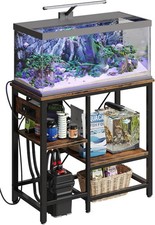 20-29-37 Gallon Fish Tank Stand with Power Outlet 30x13 Metal Aquarium Stand