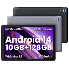 10.1 inch Android 14 Tablet 64GB 128GB Touchscreen Octa-core Processor Wi-Fi