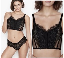 Victoria  S Secret NWT Dream Angels Corset Top Black Lace Size S