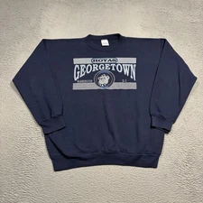 VINTAGE Georgetown Hoyas Sweatshirt Mens 2XL XXL Navy Crew Neck Fleece NCAA 90s