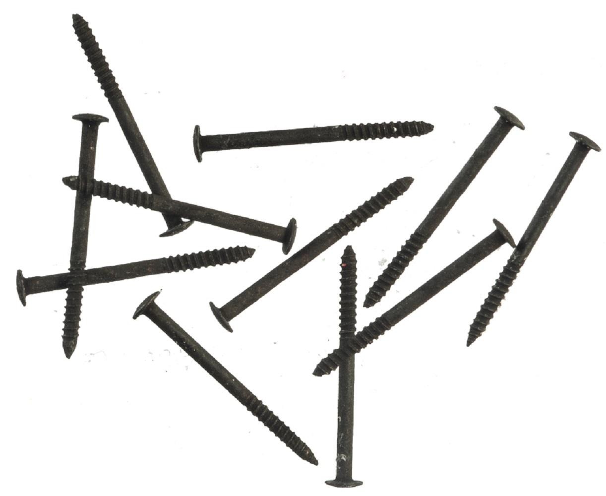Dolls House 3/8in Mini Nails Metal Black Miniature DIY Builders Accessory PK 100