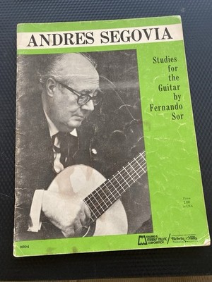 Vtg Andres Segovia Studies for the Guitar Notation Fernando Sor Music Song Book