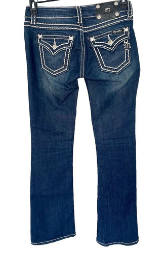 Miss Me Signature Boot Womens Low Rise Denim Blue Jeans Size 27x30 - Picture 10 of 10