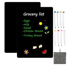 Image of Hisredsun A4 2 Pcs Magnetic Dry Erase Whiteboard Sheet for Fridge,Chalkboard ...