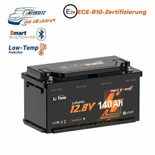 LiTime 12V 140Ah H190 Bluetooth LiFePO4 batteria al litio per camper