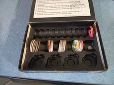 Vintage 1994 POG  Box, Lot of 36 Blank Back Pogs, and 2 Plastic Slammers.