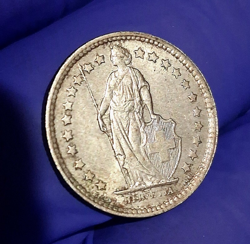 1957 Switzerland Silver 1/2 Franc Coin UNC