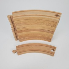 Lot of 12 6.5" Curve Thomas  Friends Wooden Train Track Railroad Pieces