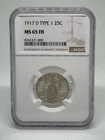 1917-D Type 1 Standing Liberty Quarter MS65 FH (in fresh holder)