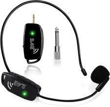 Wireless Microphone Headset MIC Cordless: 2.4G Wireless Head MIC and Handheld Mi