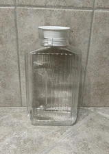 Clear Glass Ribbed Refrigerator Pitcher With Lid