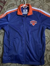 Men  s NY Knicks Blue and Orange Starter Track Jacket Size XL