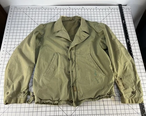 Vintage 40s WW2 US Military M41 Field Jacket M1941 Army USGI Talon Distressed