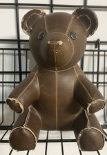 Streamline Faux Leather Brown Bear Bookend Do...