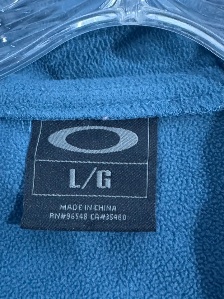 Chaqueta de esquí Oakley para hombre azul verde ribete atlética cremallera completa con capucha talla L Foto 4 de 4