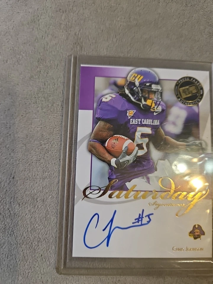 2008 Press Pass легенды Крис Джонсон суббота подписи дебютант авто новом РЕДКАЯ! - Изображение 4 из 4