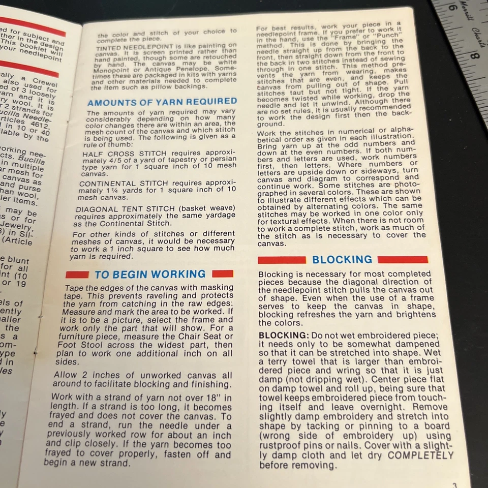 BUCILLA: CANVAS EMBROIDERY STITCHES 1975 # 500 - Image 3 of 4