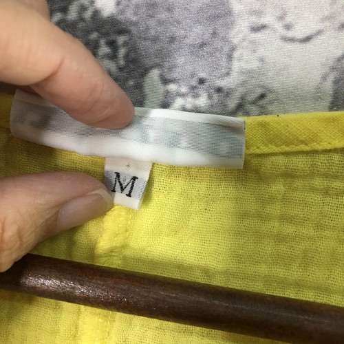 Bryn Walker Tunic Top Women Medium Yellow V Neck 100% Cotton USA Boho Gauzy - Picture 4 of 11