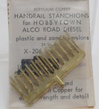 Kemtron X-206 HO Brass Alco RS-3 Handrail Stanchions for Hobbytown Alco Diesel