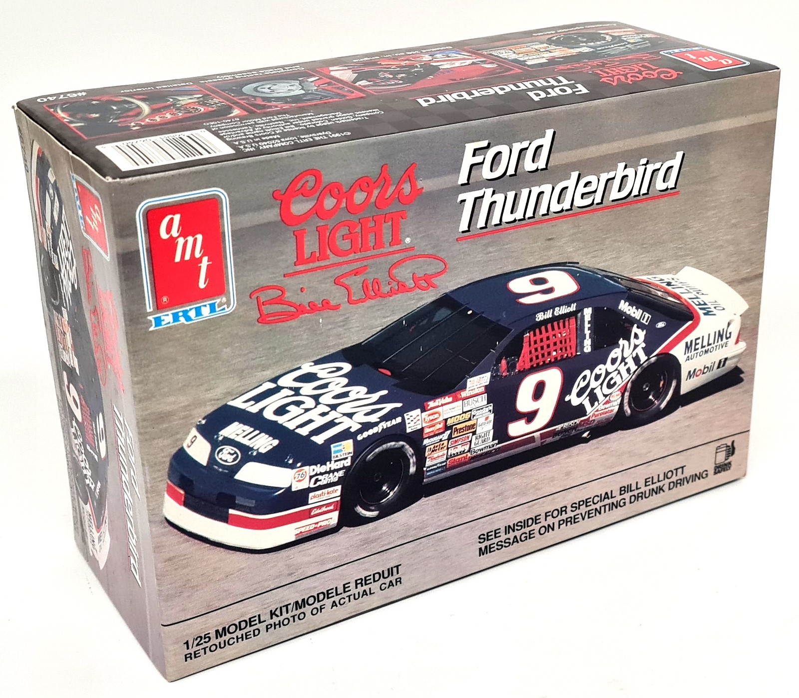 AMT 1/25 Ford Thunderbird Bill Elliott's Coors Light Nascar Scale Model Car Kit